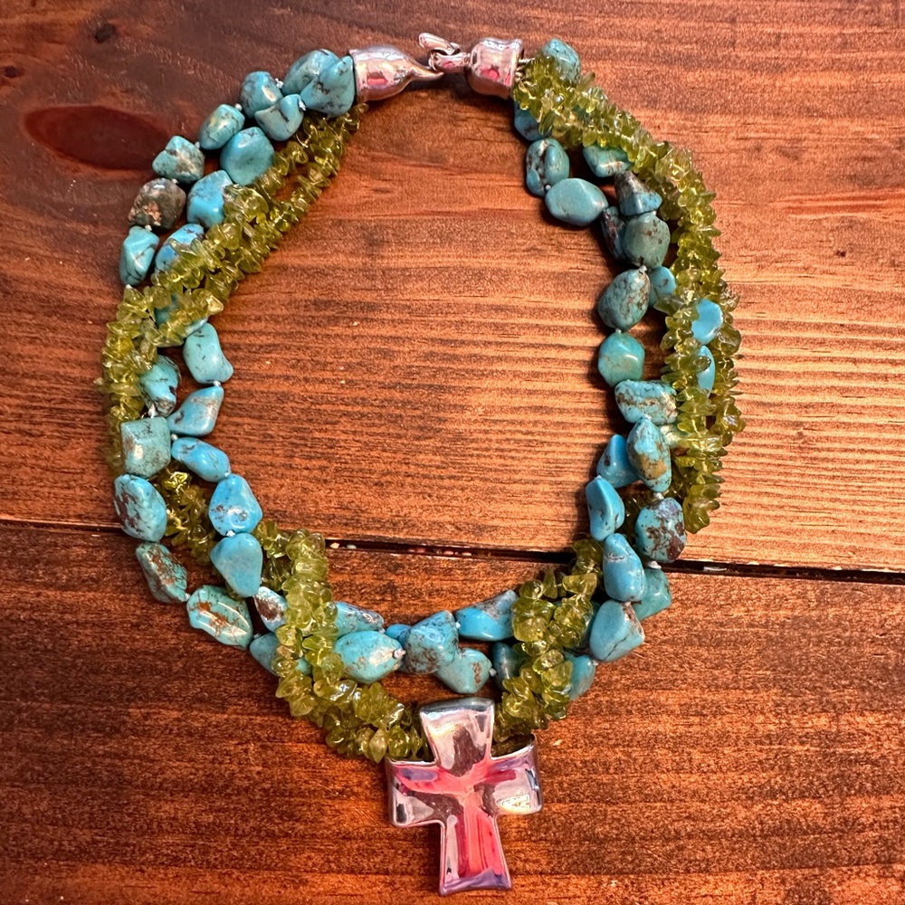 Simon Sebbag Turquoise and Sterling Silver necklace